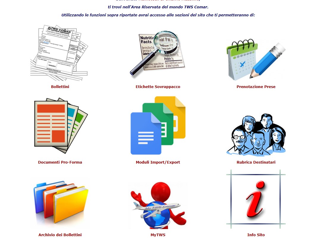 Area riservata TWS COMAR